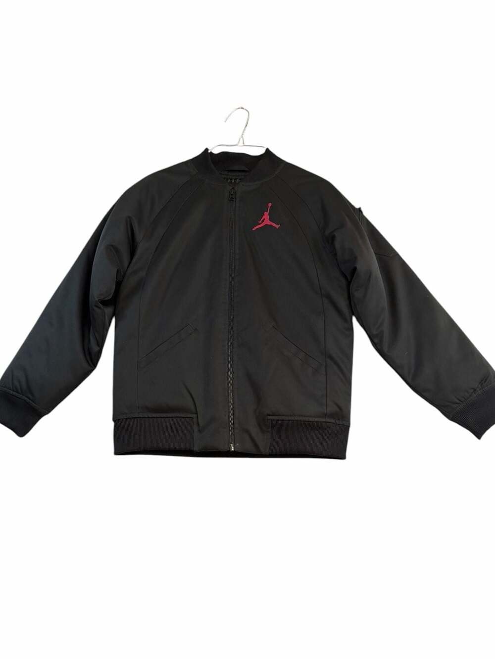 Jordan Boys Youth L (12-13 YRS) Black Bomber Jacket with Red Jumpman Logo